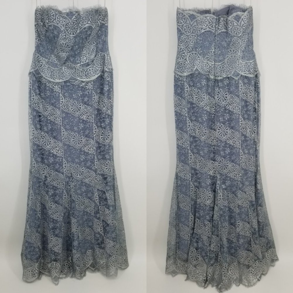 Rickie Freeman Teri Jon Strapless Lace Mermaid Gown 12